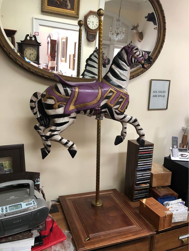 Carousel Zebra Kiddie Size Fiberglass > Kiddie Size Carousel Horses